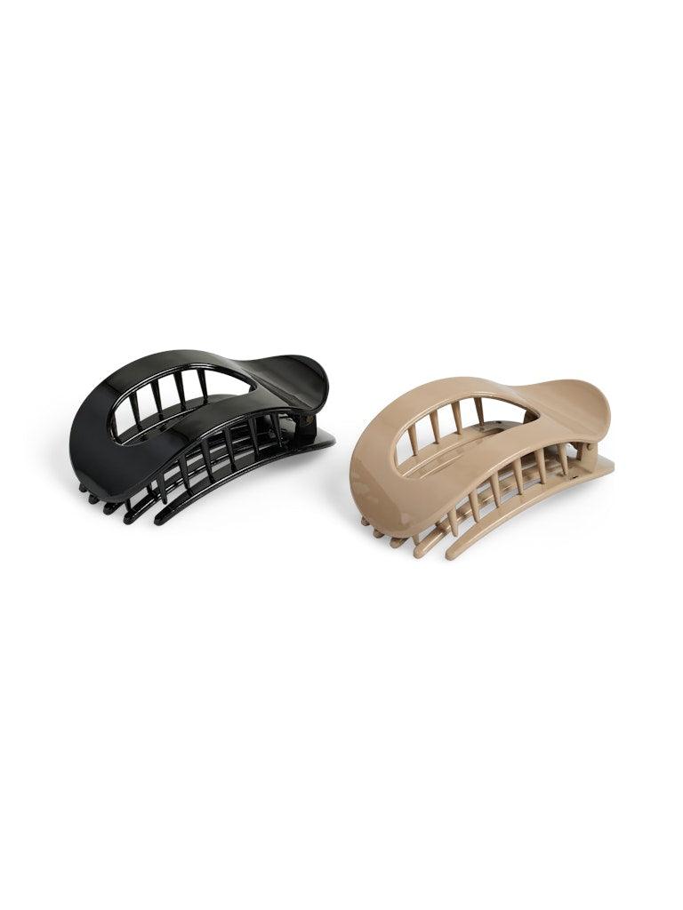 PCBILANA F HAIRCLIP 2-PACK - Black/Beige