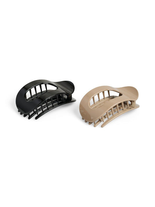 PCBILANA F HAIRCLIP 2-PACK - Black/Beige