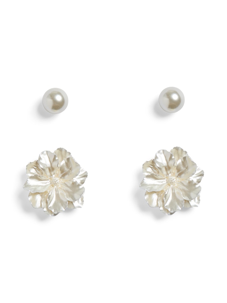 PCBETIN M EARRINGS 2-PACK - Gold Colour/White
