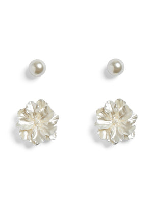 PCBETIN M EARRINGS 2-PACK - Gold Colour/White