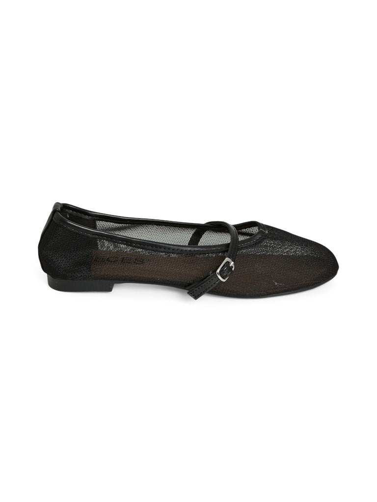 PCSTEPH MARY JANE MESH BALLERINA - Black