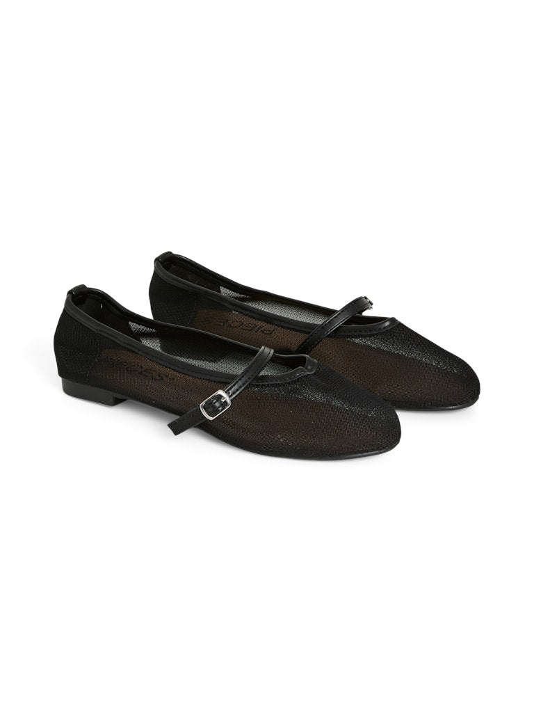 PCSTEPH MARY JANE MESH BALLERINA - Black