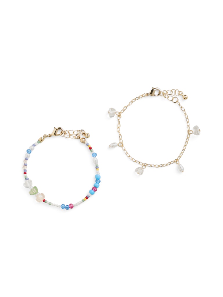 PCBENTE J BRACELET 2-PACK - Gold/Multi