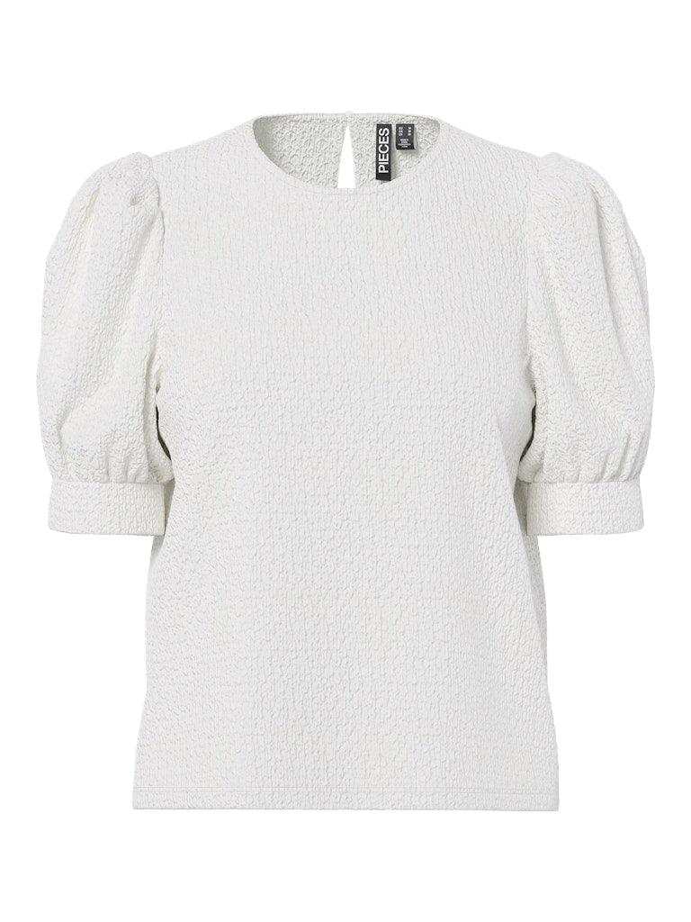 PCJAMAL 2/4 O-NECK TOP - Cloud Dancer