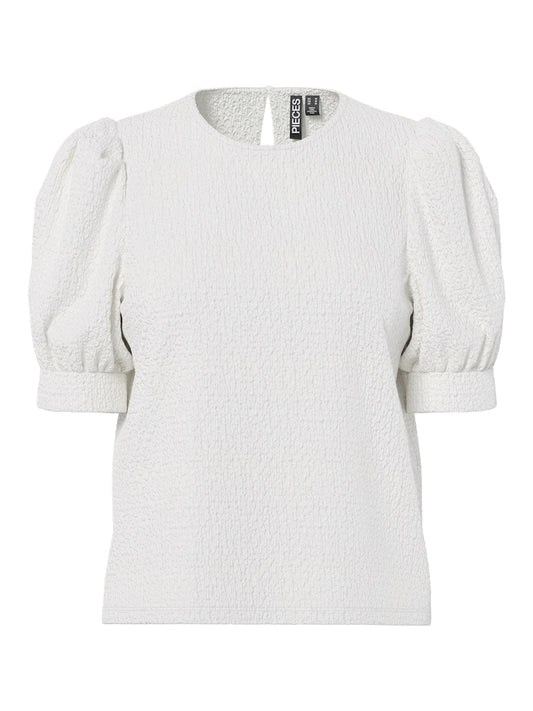PCJAMAL 2/4 O-NECK TOP - Cloud Dancer