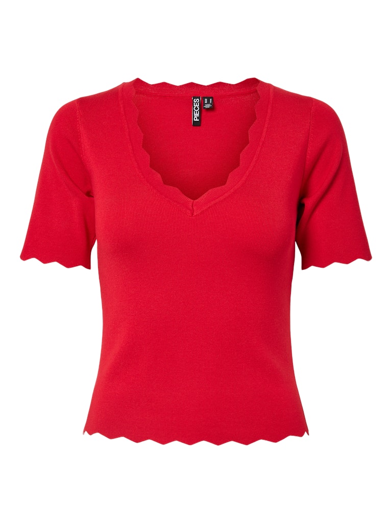 PCJULINE SS V-NECK KNIT - Adrenaline Rush