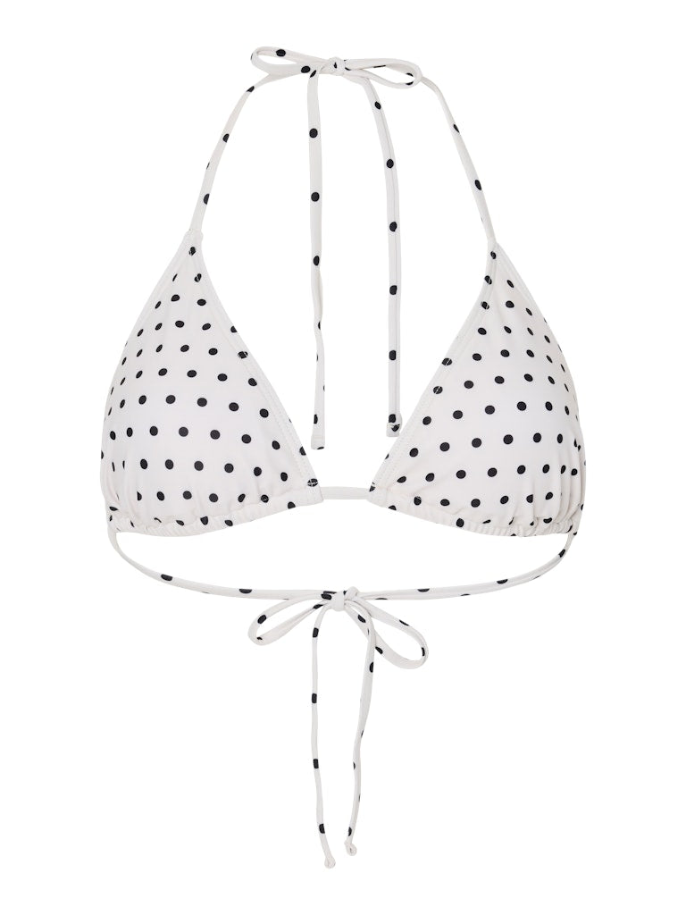 PCBAOMI BIKINI TRIANGLE TOP - Egret/Black Dot