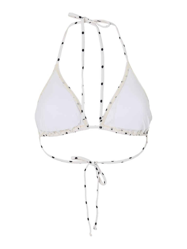 PCBAOMI BIKINI TRIANGLE TOP - Egret/Black Dot