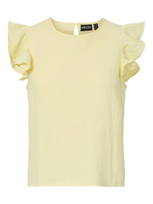 PCSASTINA SL O-NECK TOP - French Vanilla