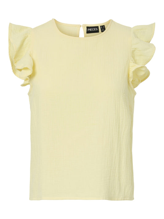 PCSASTINA SL O-NECK TOP - French Vanilla