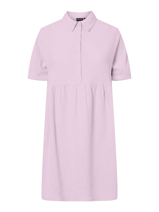 PCSASTINA SS SHIRT DRESS WIDE - Cradle Pink