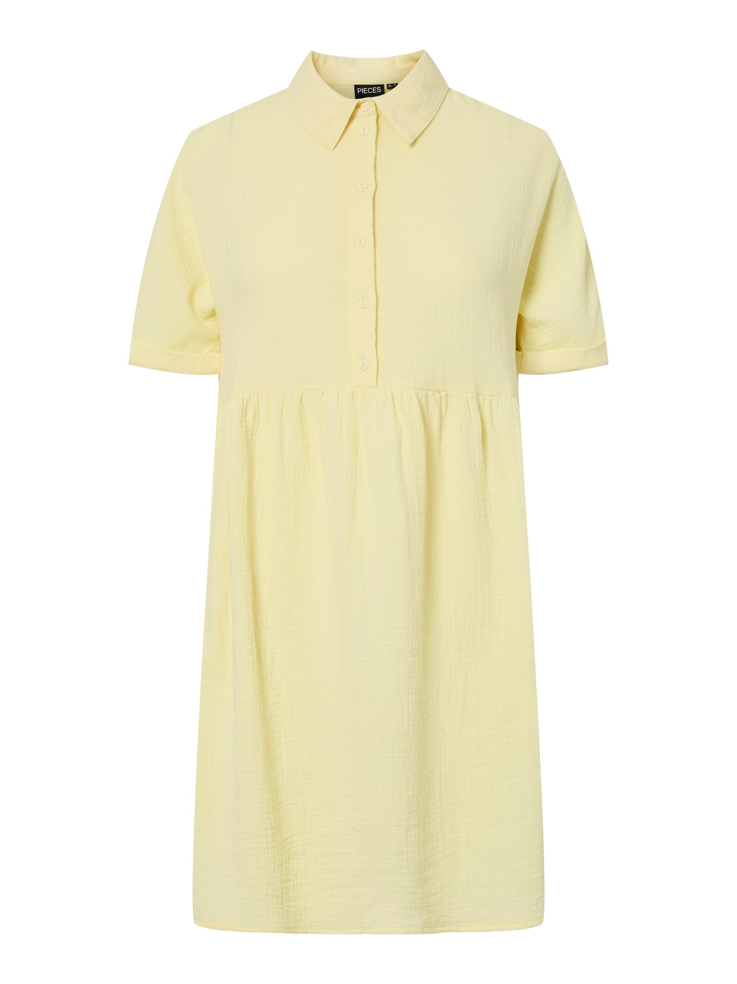 PCSASTINA SS SHIRT DRESS WIDE - French Vanilla