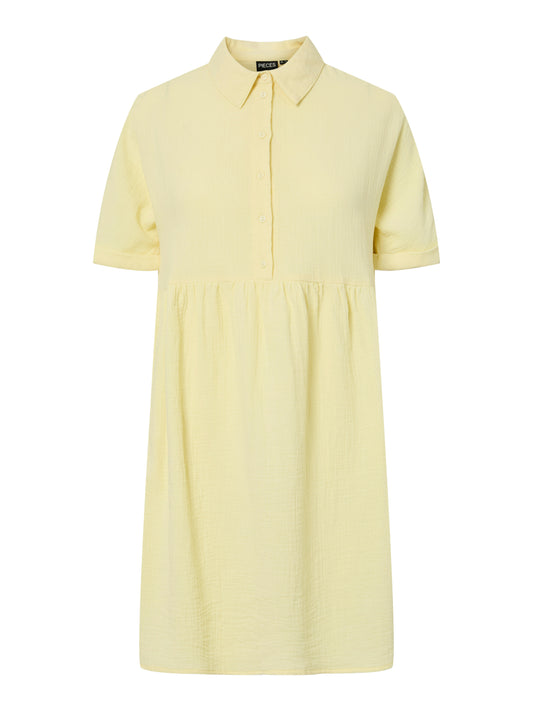PCSASTINA SS SHIRT DRESS WIDE - French Vanilla