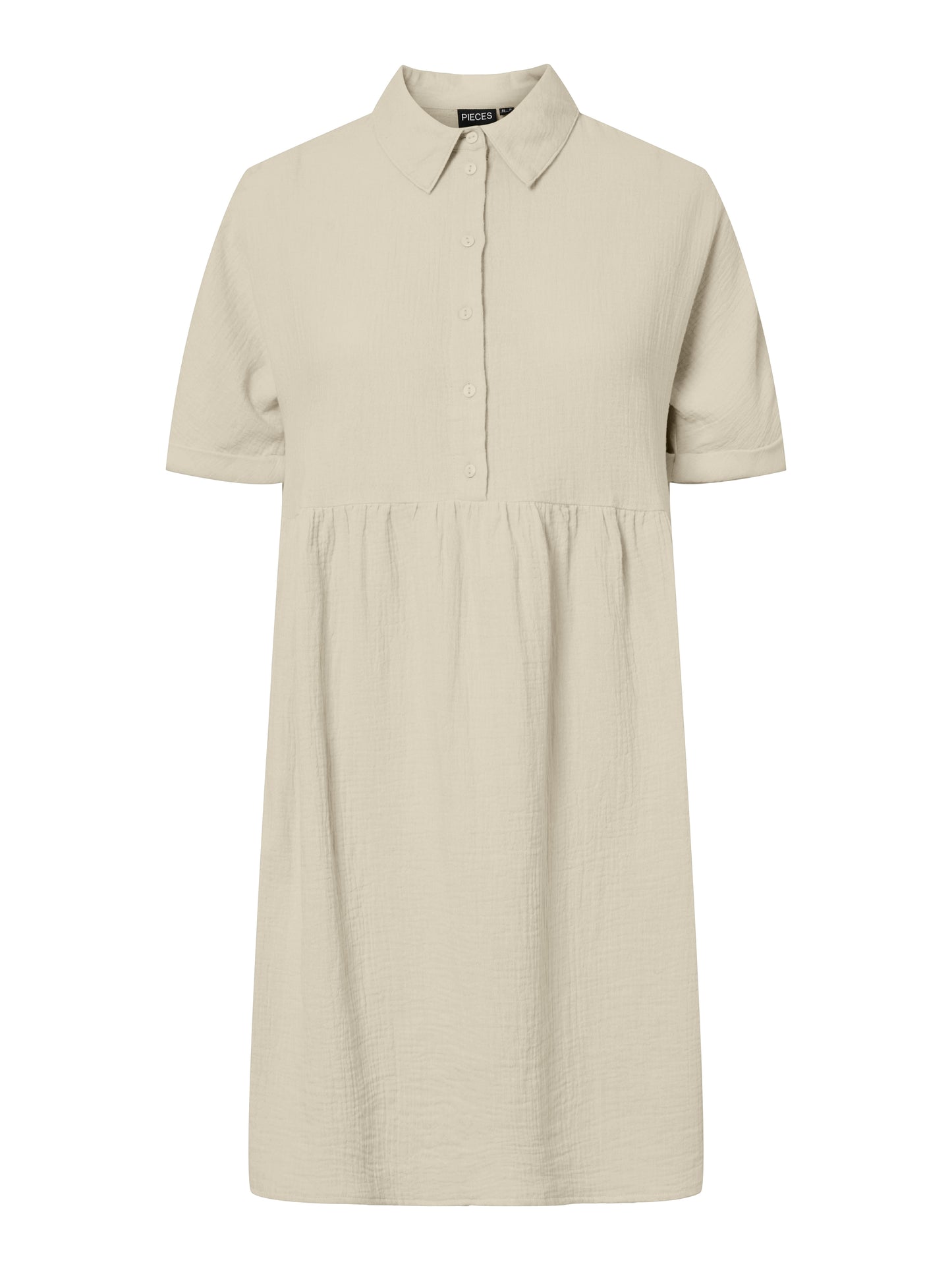 PCSASTINA SS SHIRT DRESS WIDE - Silver Lining