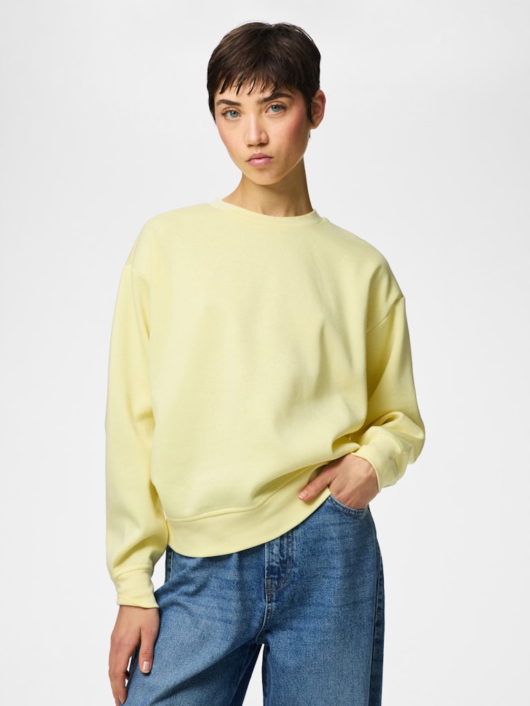 PCCHILLI LS LOOSE SWEAT - French Vanilla