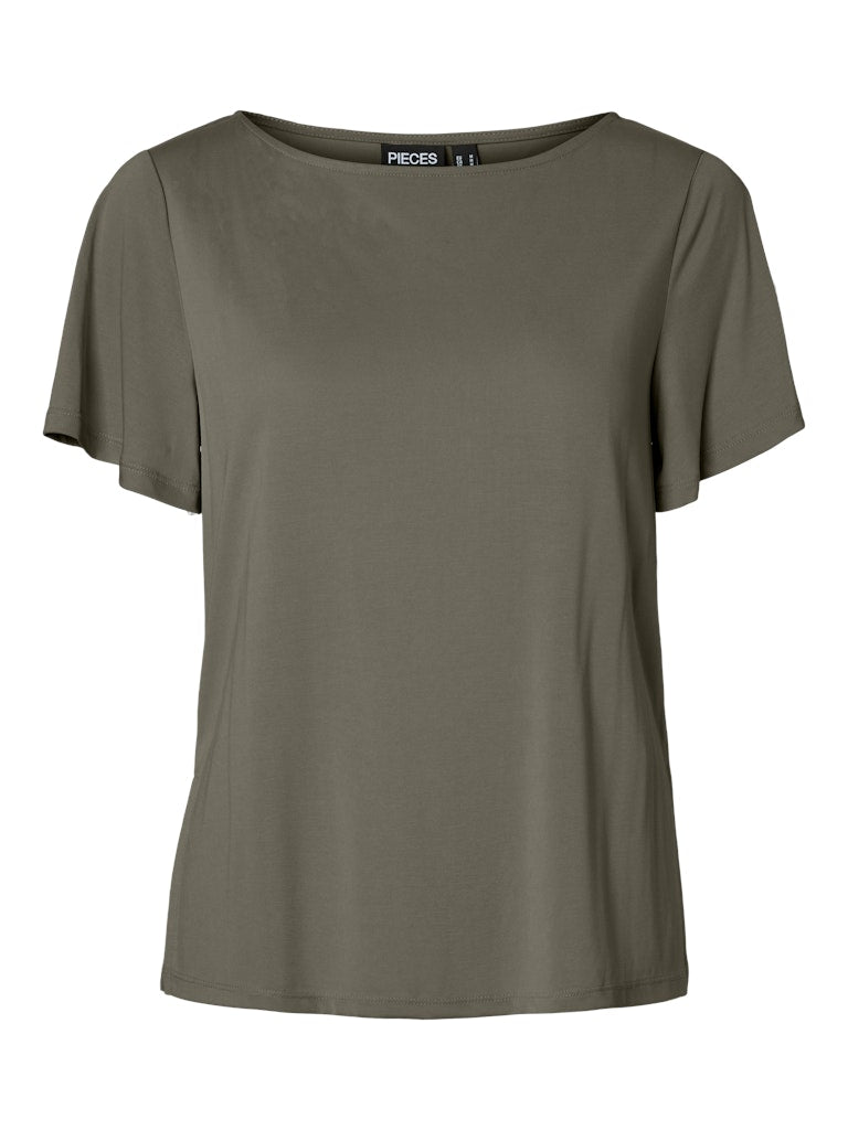 PCANORA SS SLIT TOP - Dusty Olive