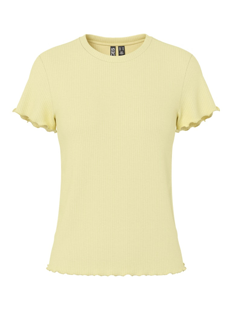 PCNICCA SS O-NECK TOP - French Vanilla