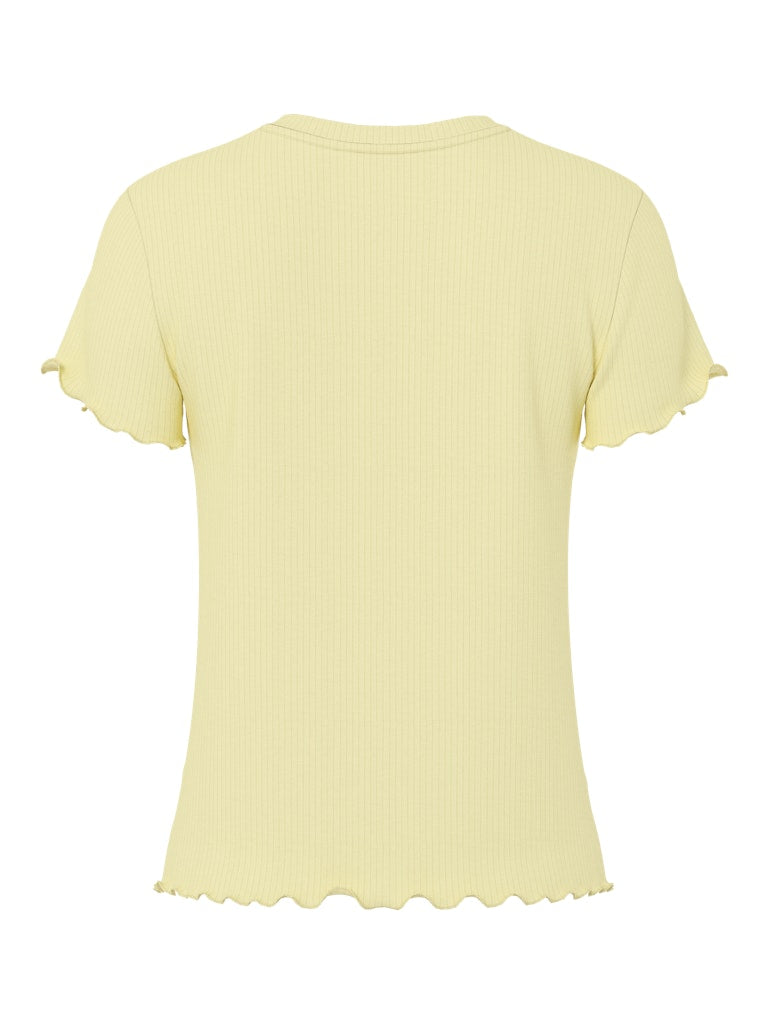 PCNICCA SS O-NECK TOP - French Vanilla