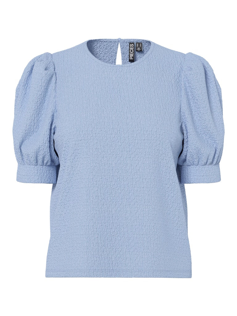 PCJAMAL 2/4 O-NECK TOP - Cashmere Blue