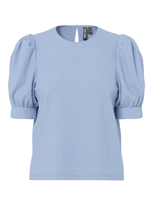 PCJAMAL 2/4 O-NECK TOP - Cashmere Blue