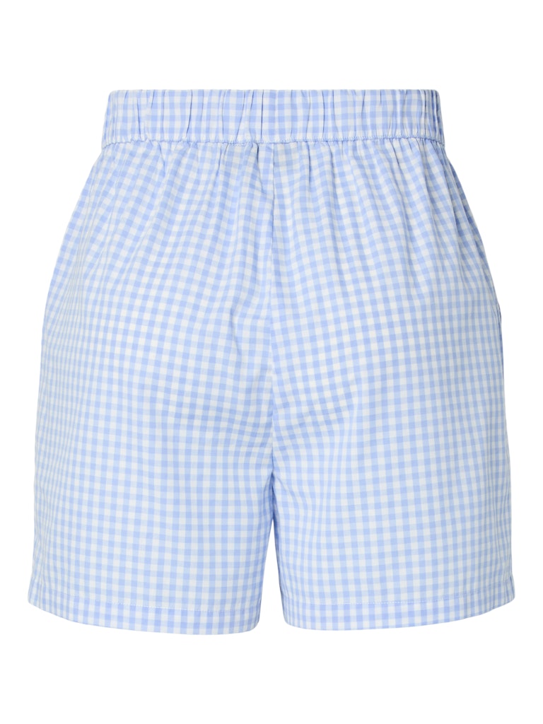 PCBIBBY HW SHORTS - Hydrangea/Cloud Dancer checks
