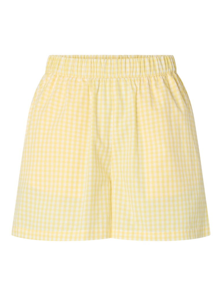PCBIBBY HW SHORTS - Lemon Drops/Cloud Dancer checks