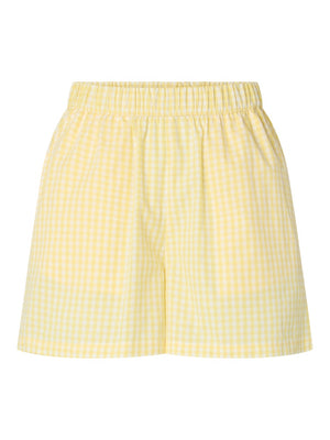 PCBIBBY HW SHORTS - Lemon Drops/Cloud Dancer checks