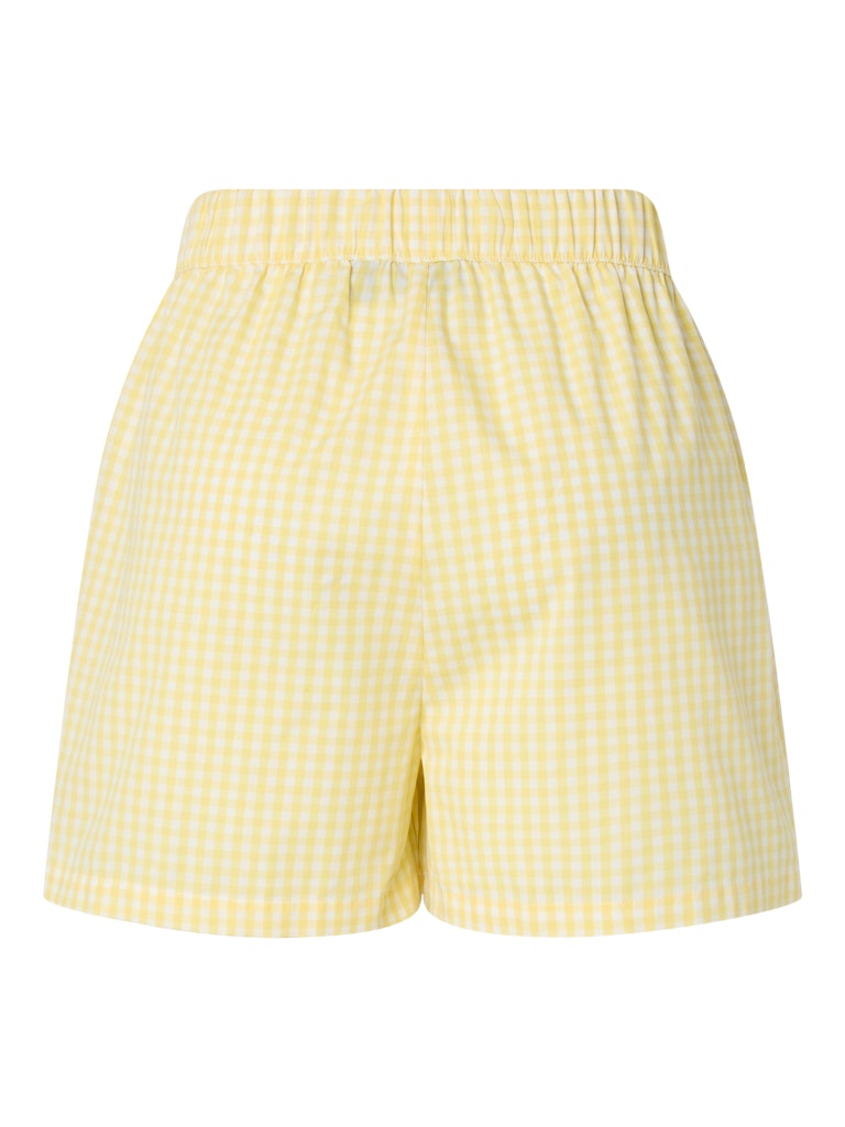 PCBIBBY HW SHORTS - Lemon Drops/Cloud Dancer checks