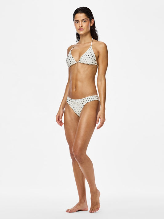 PCBAOMI BIKINI TRIANGLE TOP - Egret/Black Dot