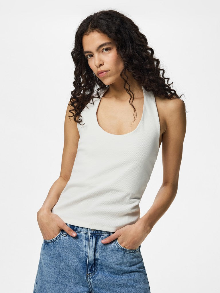 PCMAY HALTERNECK TOP - Bright White