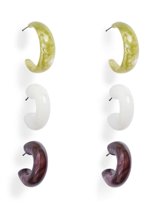 PCPENOLOPE J EARRINGS 3-PACK - Woodbine