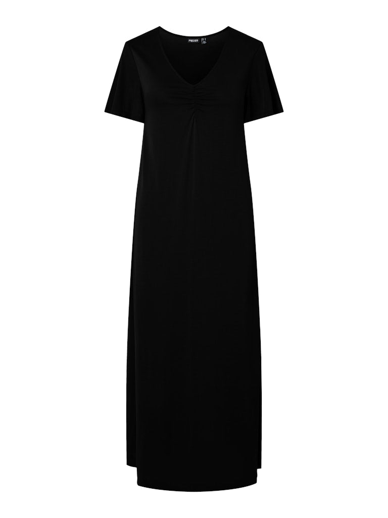 PCANORA SS V-NECK NEW DRESS - Black