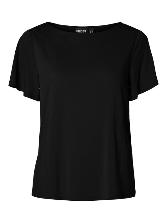 PCANORA SS SLIT TOP - Black