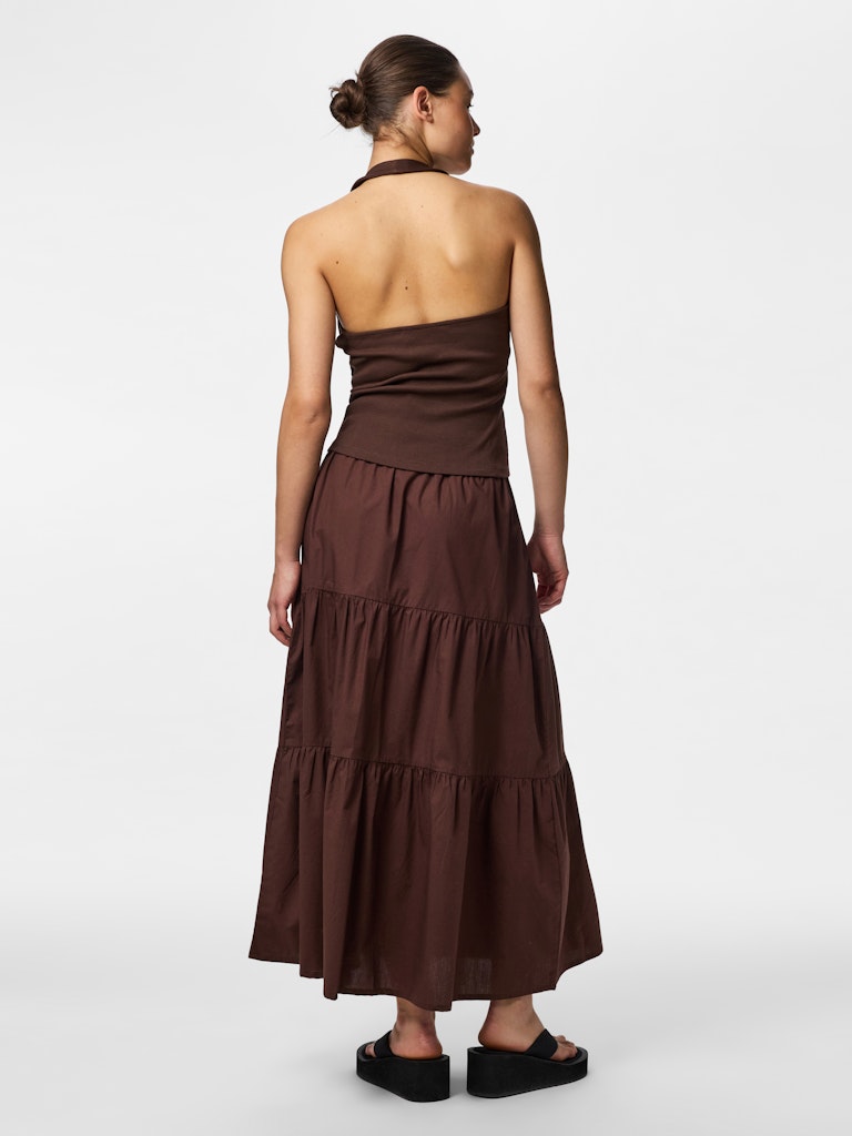 PCMAY HALTERNECK TOP - Chickory Coffee