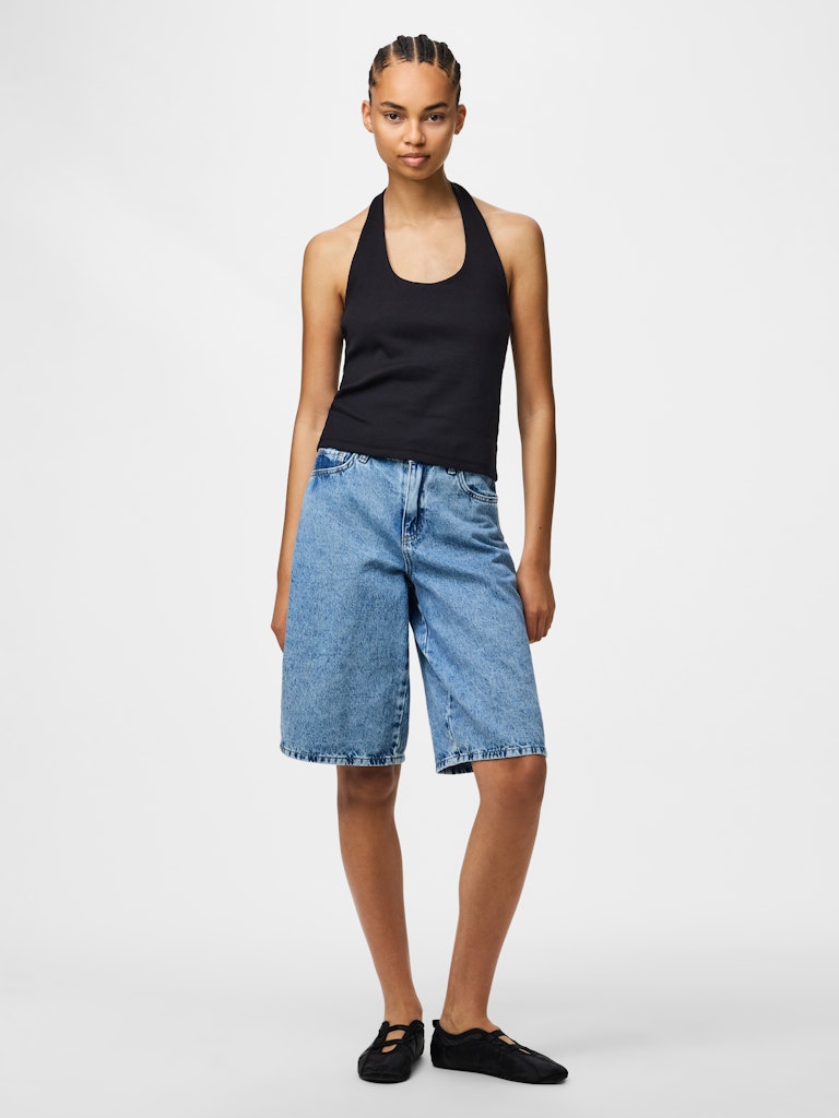 PCMAY HALTERNECK TOP - Black