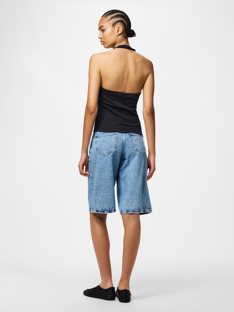 PCMAY HALTERNECK TOP - Black