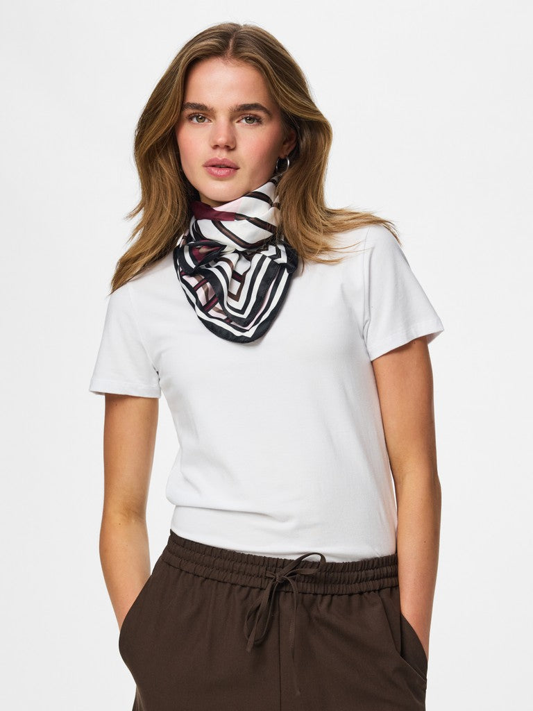PCAMANDA SQUARE SCARF - Tawny Port/Graphic Print