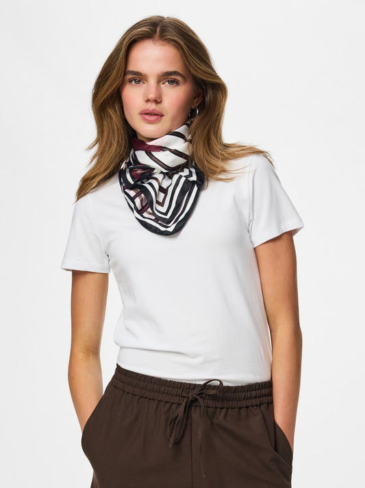 PCAMANDA SQUARE SCARF - Tawny Port/Graphic Print