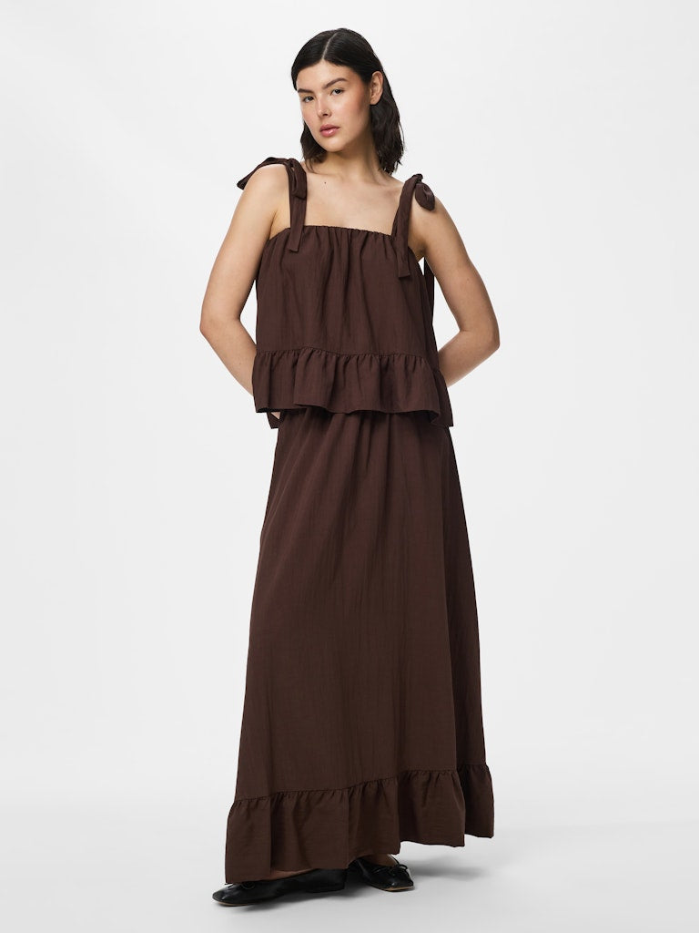 PCJULIA SL PEPLUM TOP - Hot Fudge