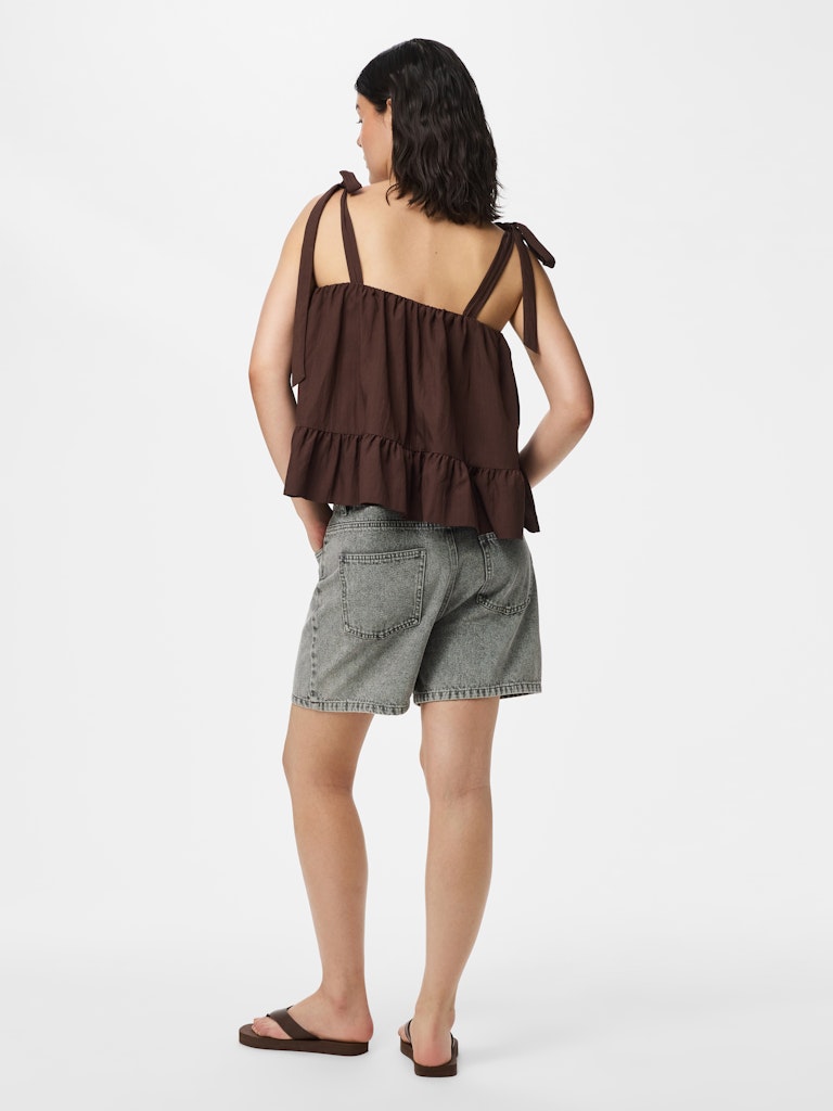 PCJULIA SL PEPLUM TOP - Hot Fudge