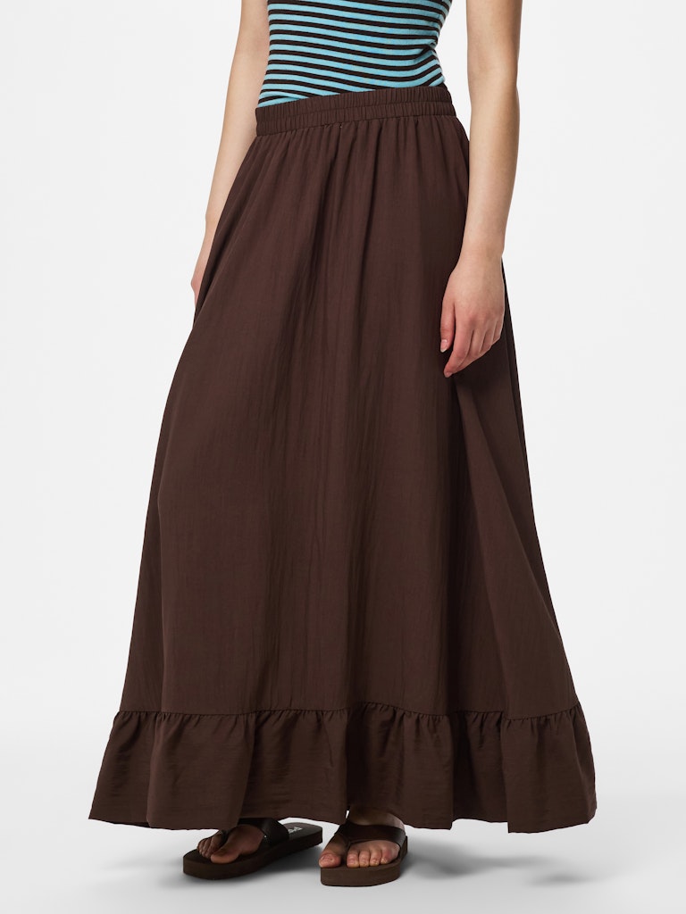 PCJULIA HW VOLUME ANKEL SKIRT - Hot Fudge