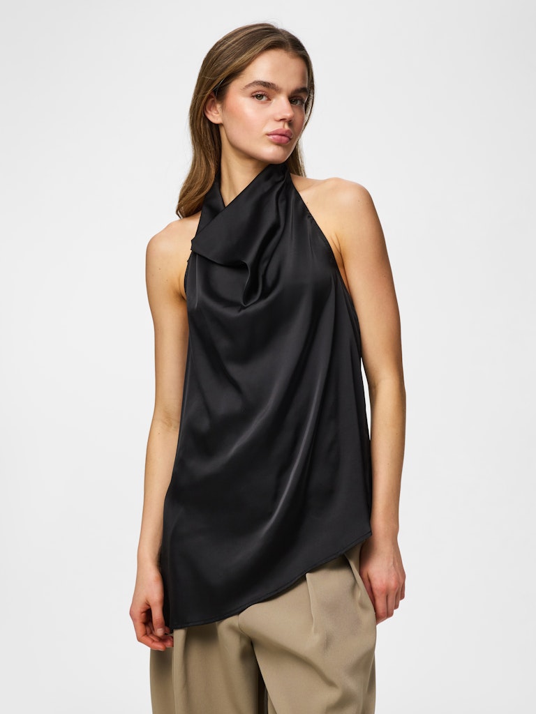 PCFESTA HALTERNECK SATINTOP - Black