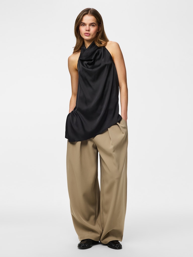 PCFESTA HALTERNECK SATINTOP - Black