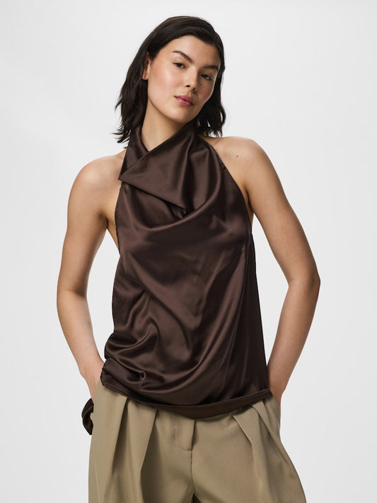 PCFESTA HALTERNECK SATINTOP - Hot Fugde