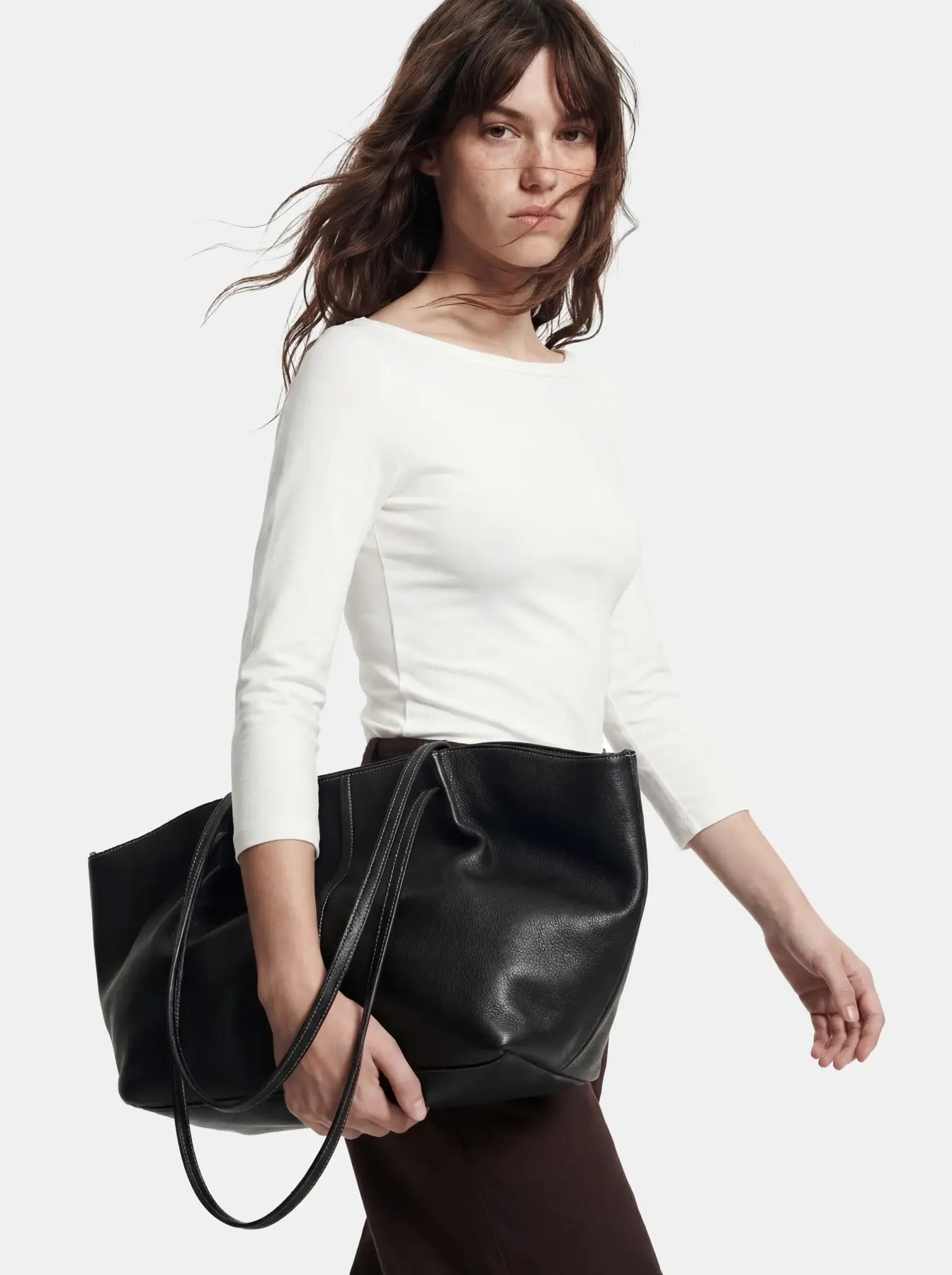 PCPHOEBE 3/4 BOATNECK TOP JRS - Cloud Dancer