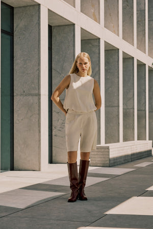 VIPRISILLA HW BERMUDA SHORTS - Super Light Natural Melange