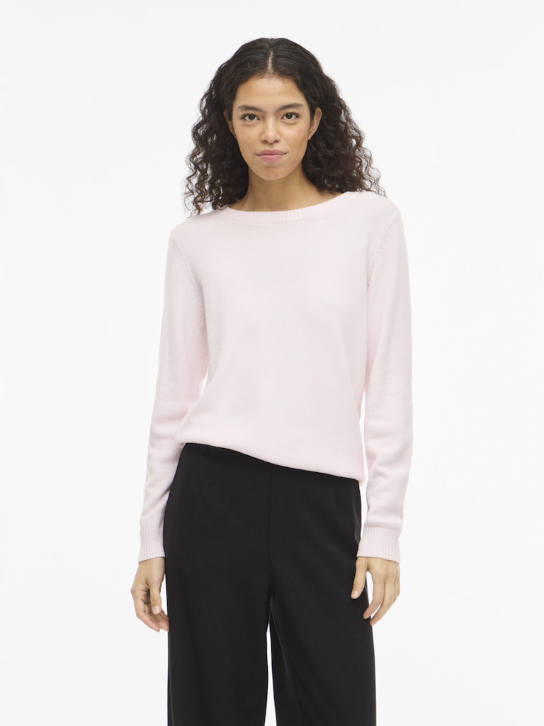 VIRIL O-NECK L/S  KNIT TOP - Cherry Blossom