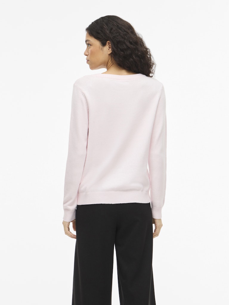 VIRIL O-NECK L/S  KNIT TOP - Cherry Blossom