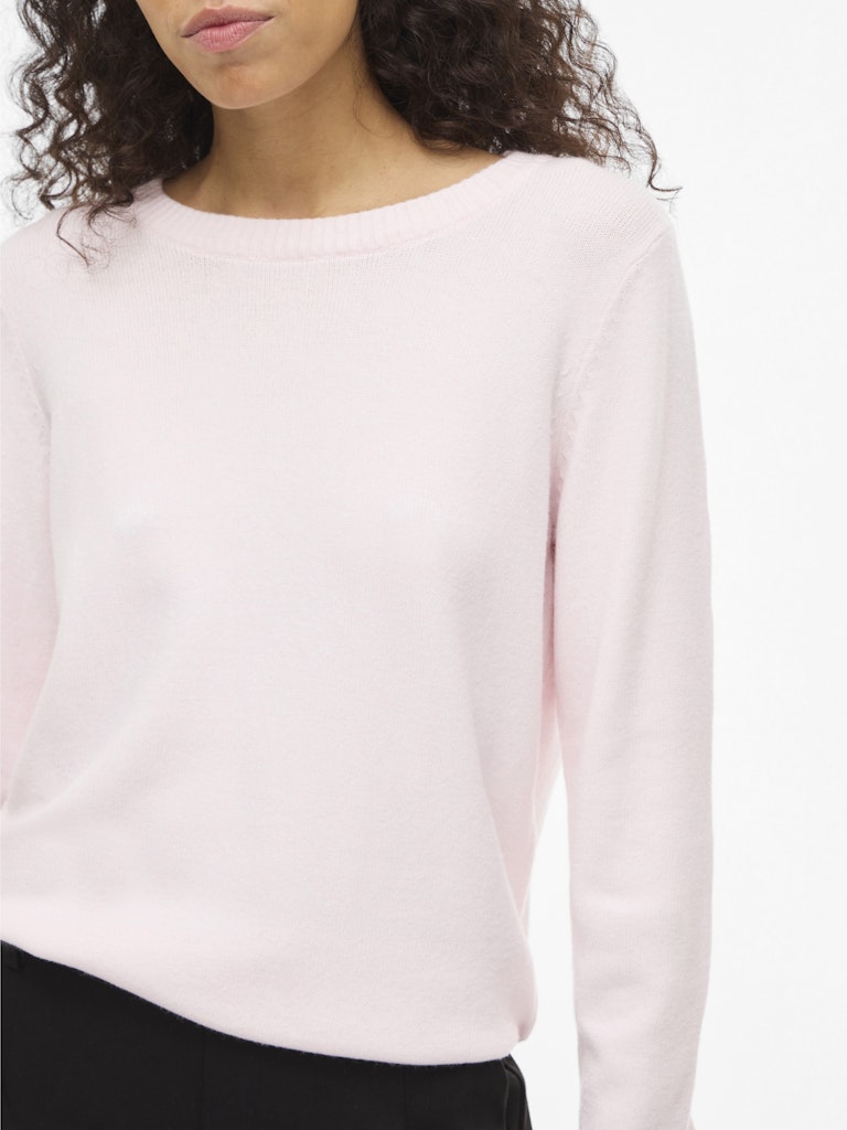 VIRIL O-NECK L/S  KNIT TOP - Cherry Blossom