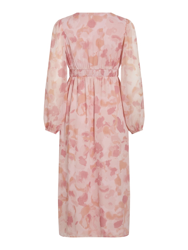 VIKELIA L/S PUFF SLEEVE MIDI DRESS - Cherry Blossom